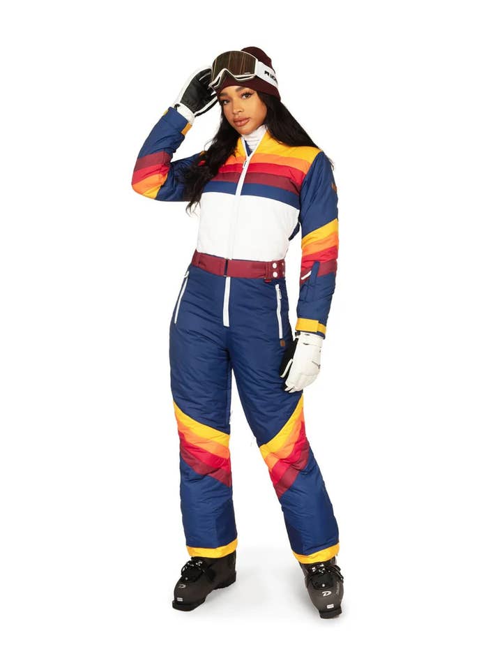 Tipsy Elves - Wholesale Ski Suit - Women's - Vintage Freestyle Snow Suit - Women's Striped Ski Suit3