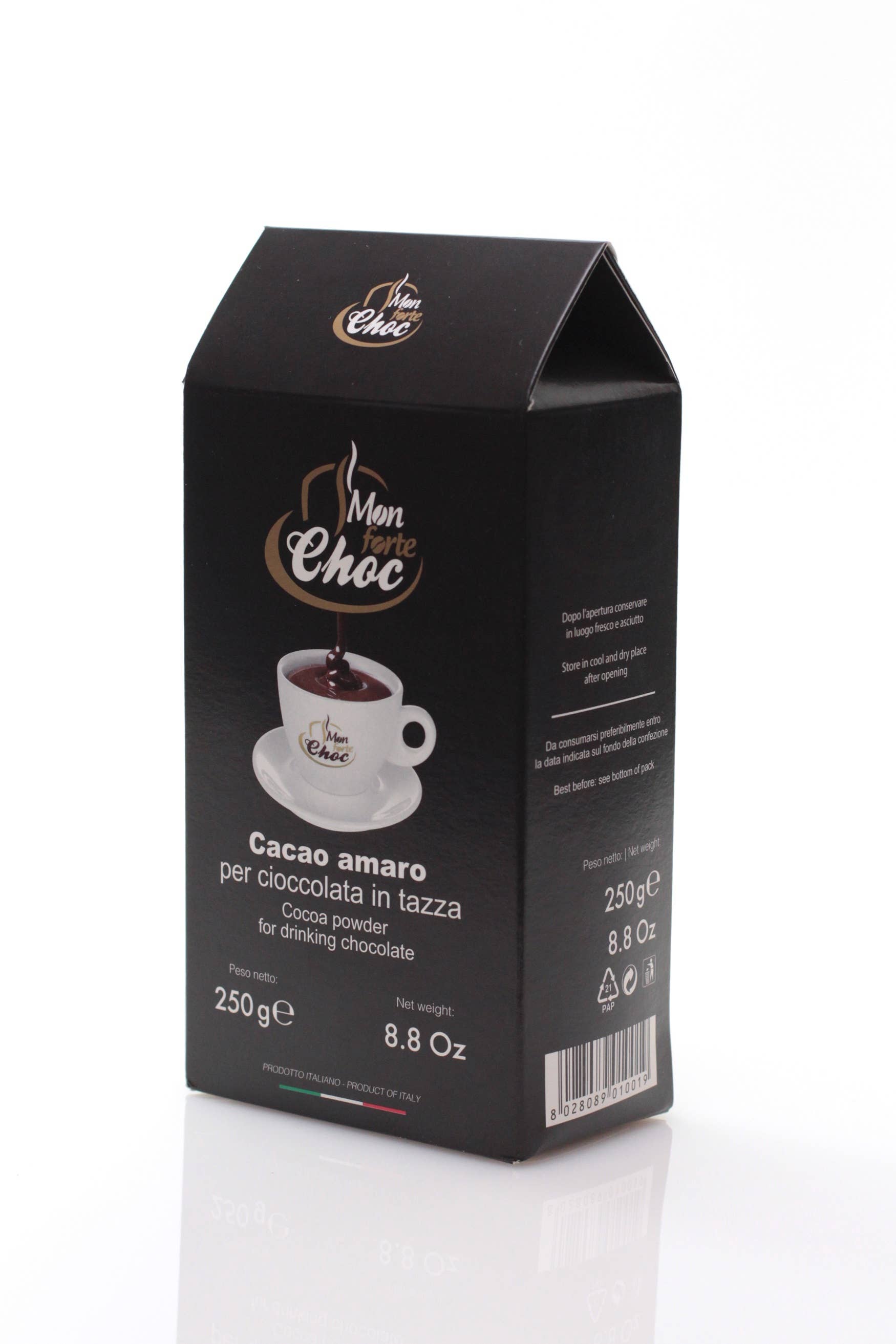 Caffè Monforte - Vente Préparations/kits pour chocolat chaud - Poudre de cacao noir MonforteChoc 250 g1