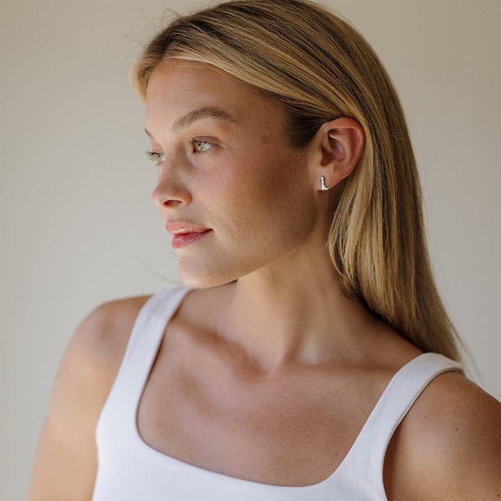 The Land of Salt - Wholesale Stud/Post Earrings - Cowgirl Western Boot Stud Earrings in Silver4