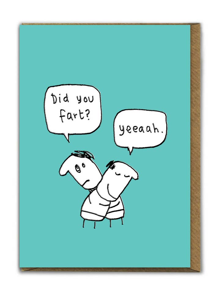 Funny Birthday Card - Embossed Did You Fart Greetings Card for wholesale by Brainbox Candy