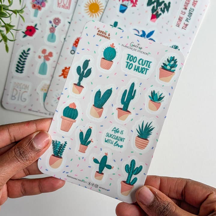 Avril & Novembre - Wholesale Sticker - Sticker Sheet - Cactus Theme1