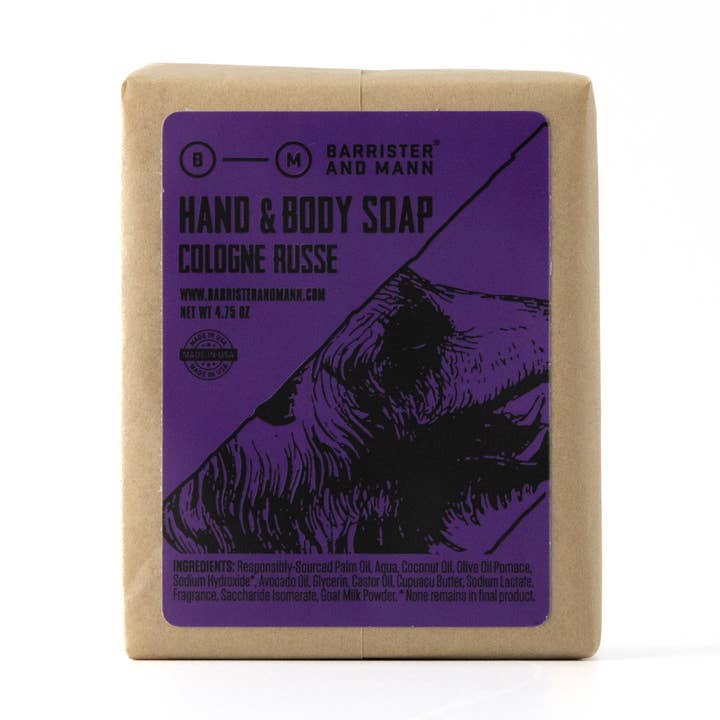 Hand & Body Soap: Cologne Russe for wholesale by Barrister and Mann