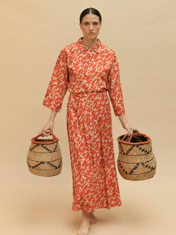 Jupe longue imprimée pour la vente par PAN Producto Básico