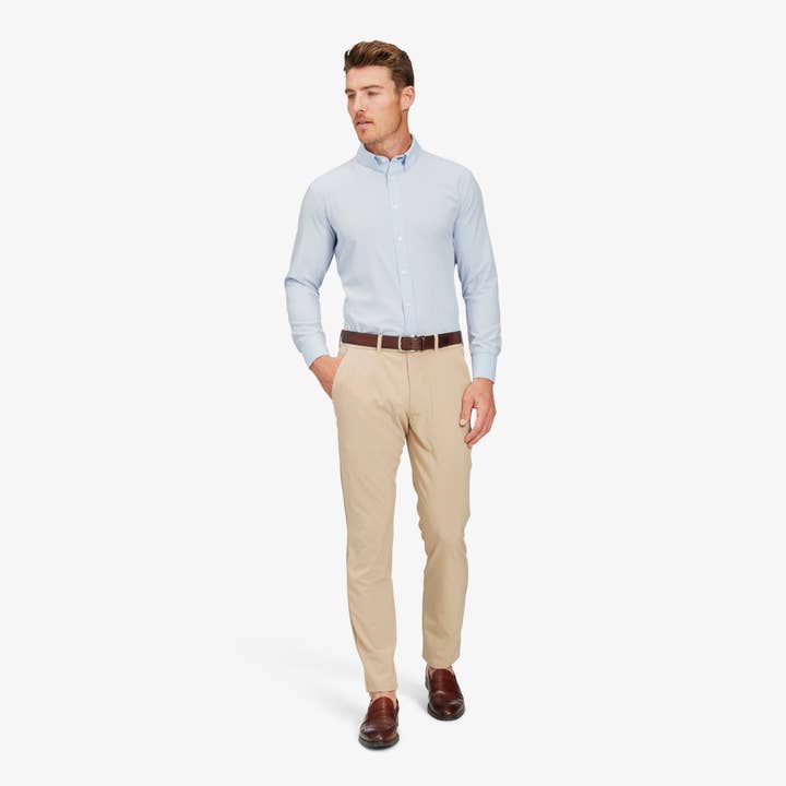 Chemise habillée Leeward Formal LS - Bleu clair uni pour la vente par Mizzen+Main