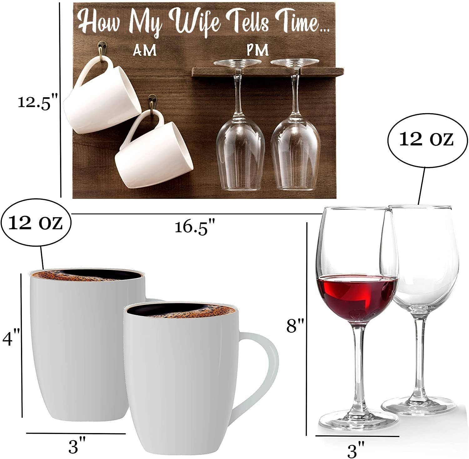 Bezrat - Venta al por mayor Botelleros - Botellero de madera Cómo mi esposa dice el tiempo3