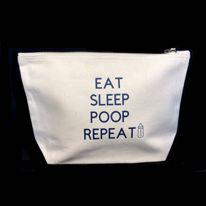 Eat Sleep Poop Repeat Baby Changing Nappy Bag - Cotton for wholesale by HoT Creative