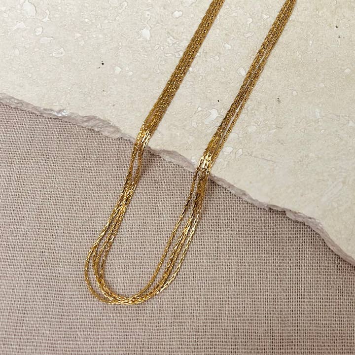 Everyday Gold Multi-strand Choker Necklace for wholesale by Little Nell Jewellery