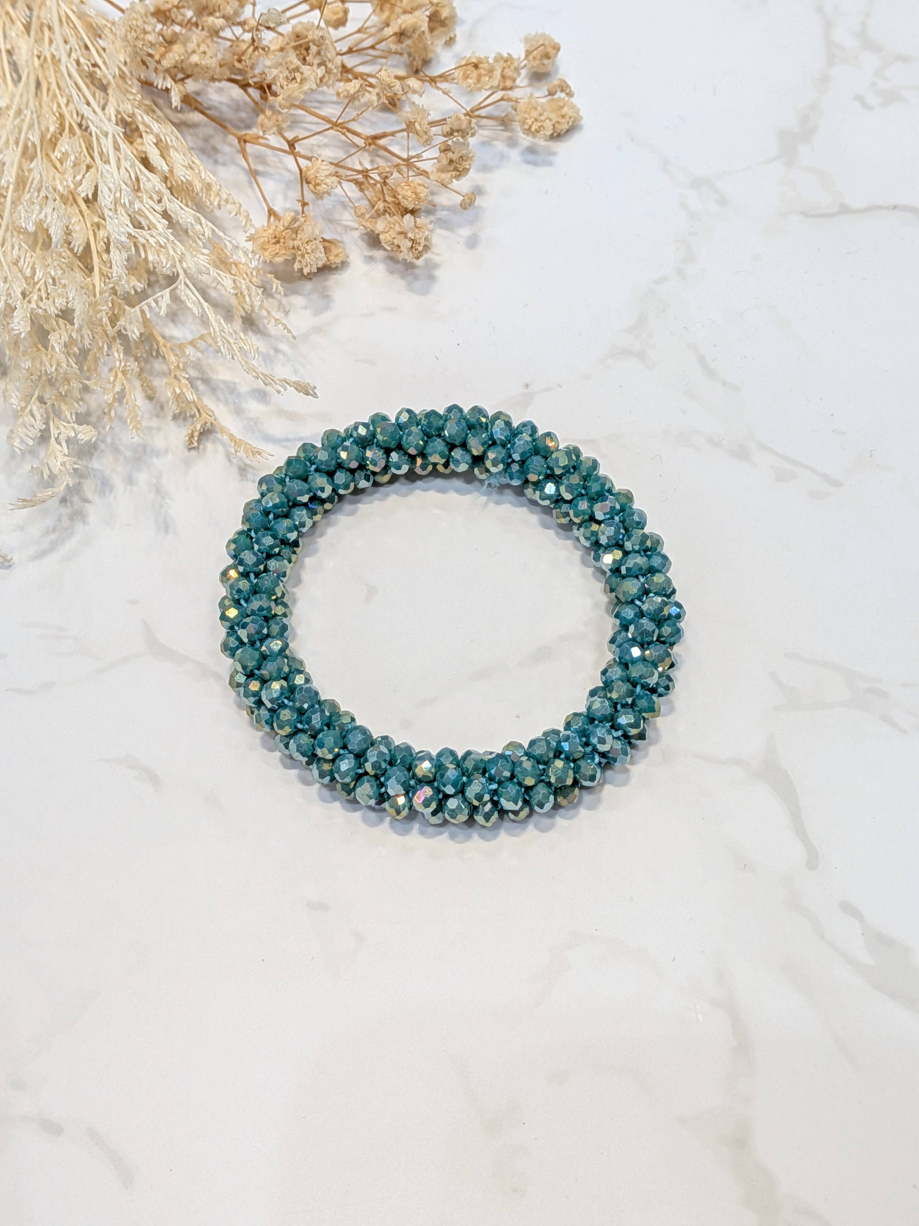 LOLO & YAYA - Vendita all'ingrosso Bracciali a catena e a maglie - Bracciale effetto cristallo tono verde5