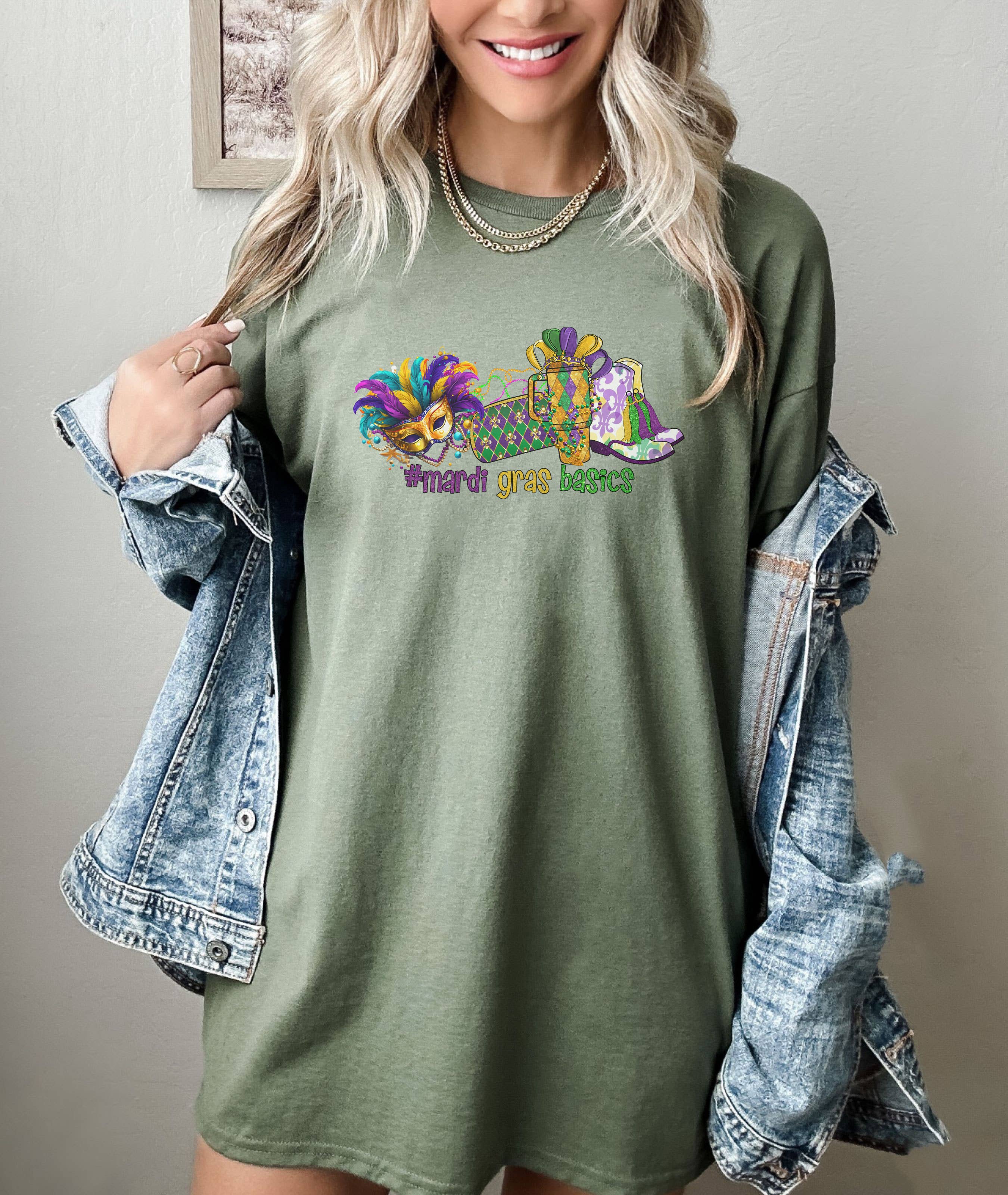 SONDO DESIGN LTD – wholesale Tunic – Women’s – Marid Gras Basics Shirt, Bootie Boujee Mardi Gras Shirt6