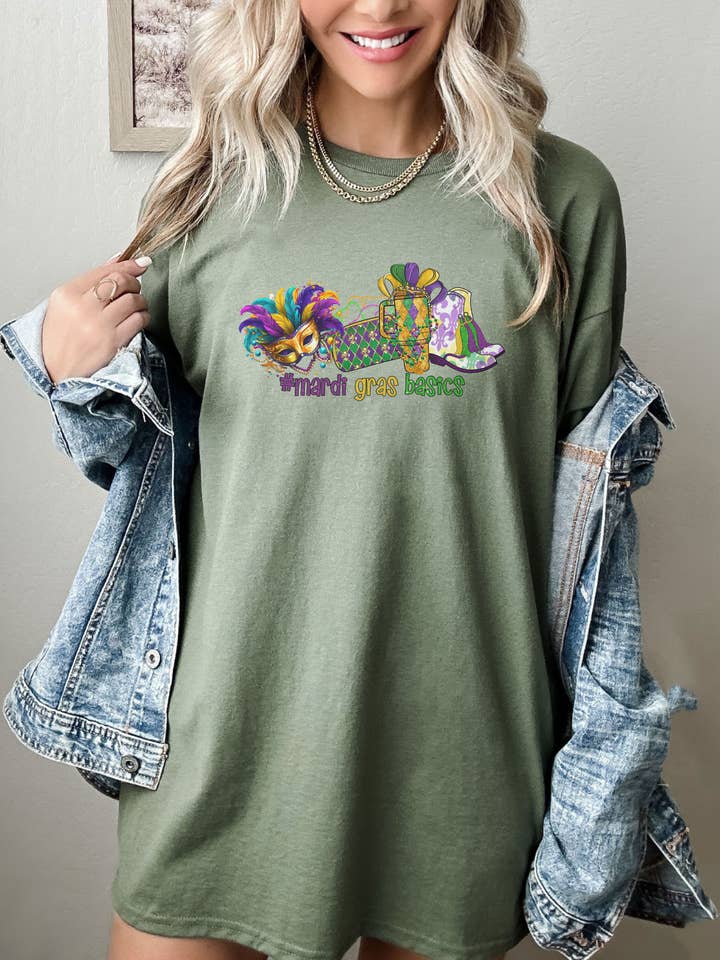 SONDO DESIGN LTD – wholesale Tunic – Women’s – Marid Gras Basics Shirt, Bootie Boujee Mardi Gras Shirt6