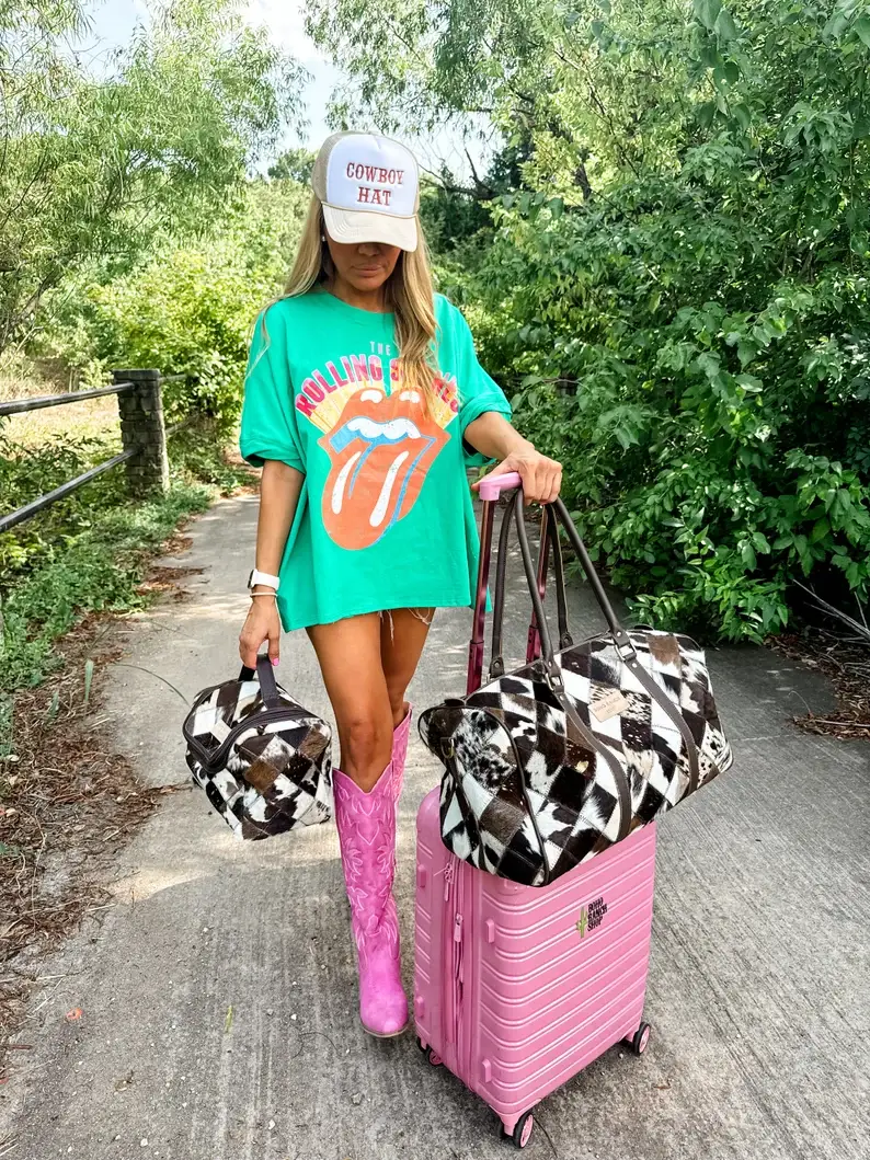 Boho Ranch Shop - Wholesale Toiletry Bag - Women's - BOHO LUXE TOILETRY bag Genuine Hair On travel storage 9