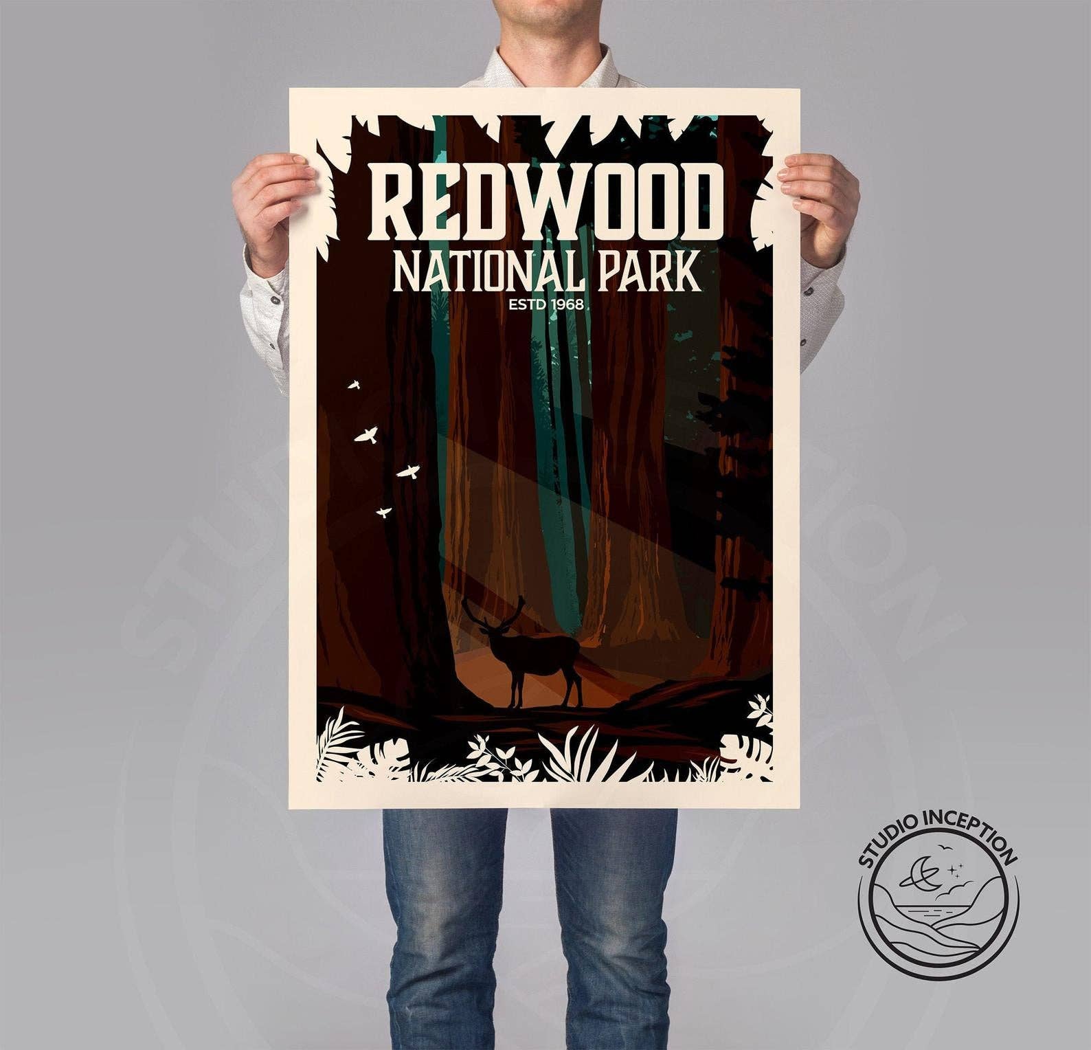 Studio Inception – wholesale Art print – Redwood National Park Traditional Style Print1
