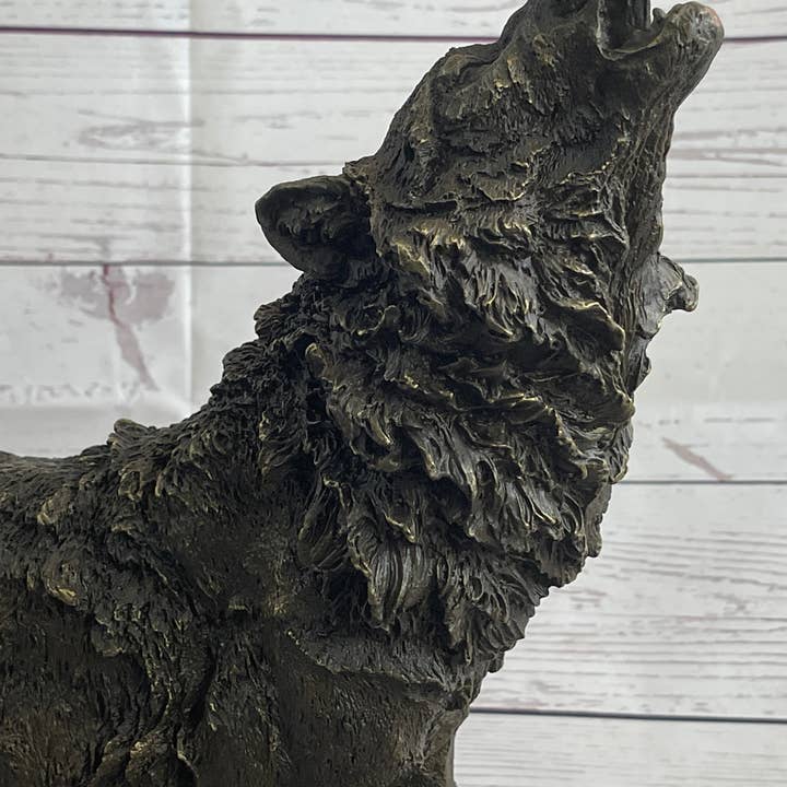 Bronzhaus – wholesale Skulptur – Extra stora vilda djur liv varg hund brons skulptur varm gjuten marmor statyett