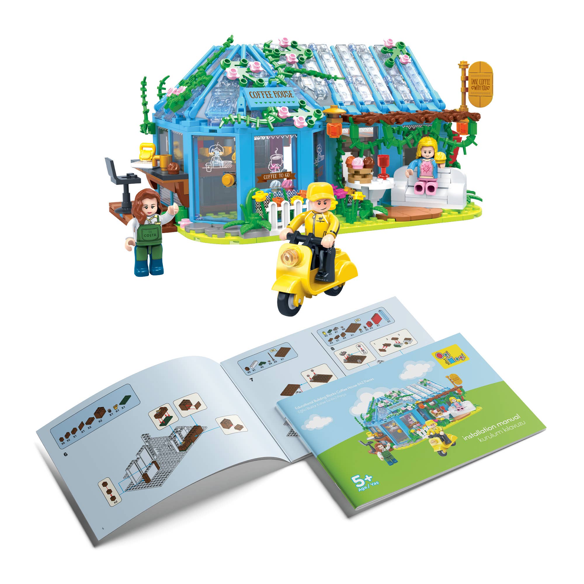 Multi Colored Ogi Mogi Coffee House Building Blocks Set 642 PCS Compatible with Lego for wholesale on Faire5