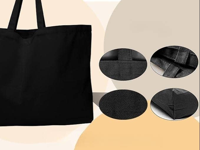Alo Organic International - Wholesale Tote Bag - Unisex - Extra Large Canvas Tote Bag - Carry Loom, Grocery Black Bag.1