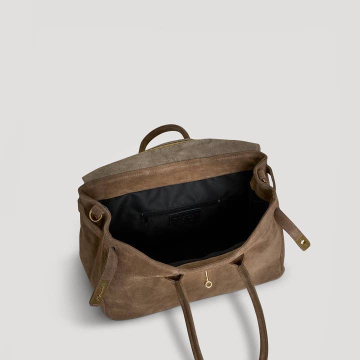 Prestige Milano - Wholesale Tote bag – Women's - Borsa Elizabeth in camoscio taupe e pelle Togo5