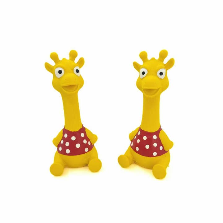 Cheerhunting - Wholesale Pet Squeaky Toy - Dog - Petkin– Giraffe Squeaky Dog Toy in Red Polka Dots