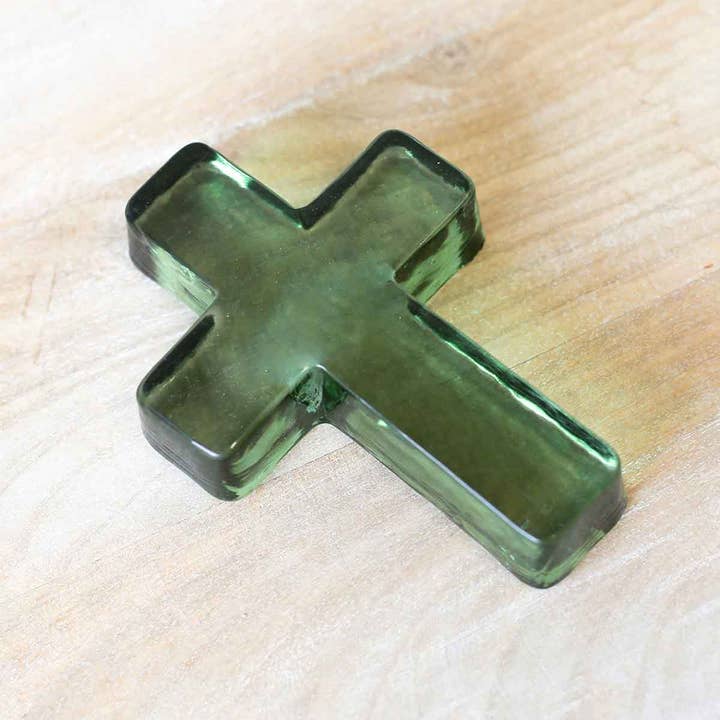 The Royal Standard - Wholesale Tafelbladdecoratie - Cross Glass Decor Groen 4x5.51