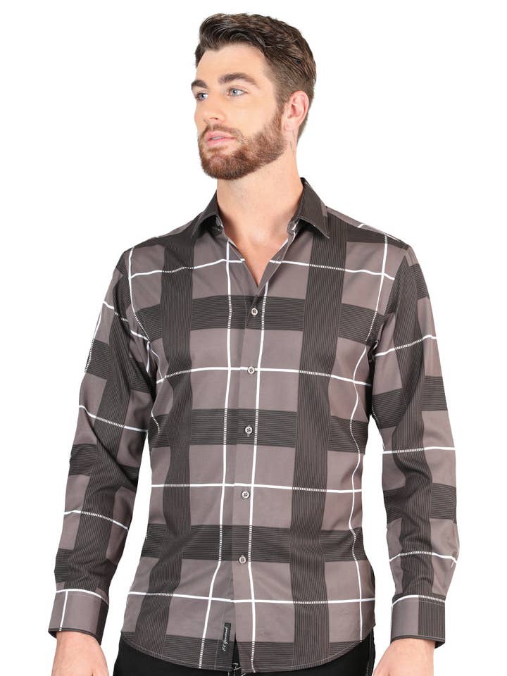 Camisa Casual Casual de Manga Comprida El General 44602 por atacado de El General Western Wear
