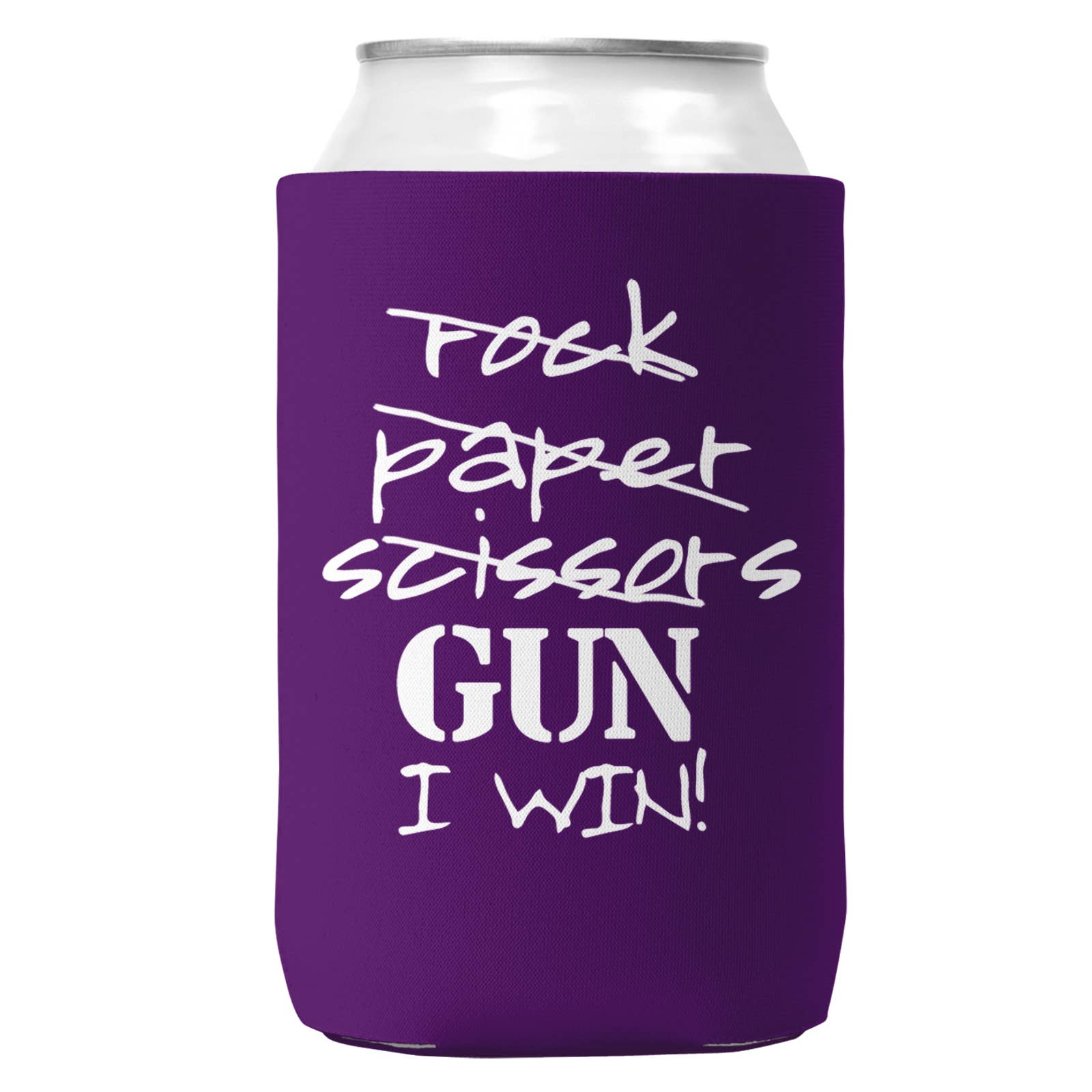 Wi-Wear - Wholesale Drink Huggers & Koozies - Rock Paper Scissors Gun Can Coozie/Cooler for 12oz Cans4