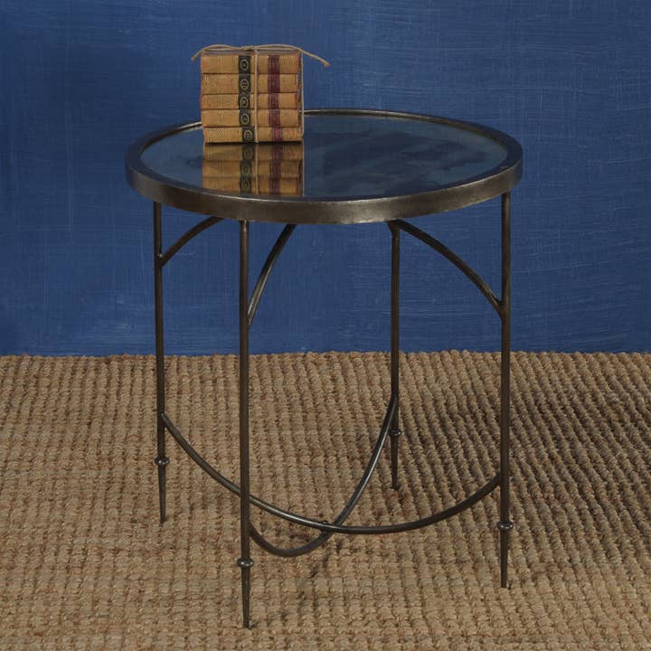 HomArt - Wholesale Side Table - Carrefour Mirrored Side Table - Antique Nickle & Mirror