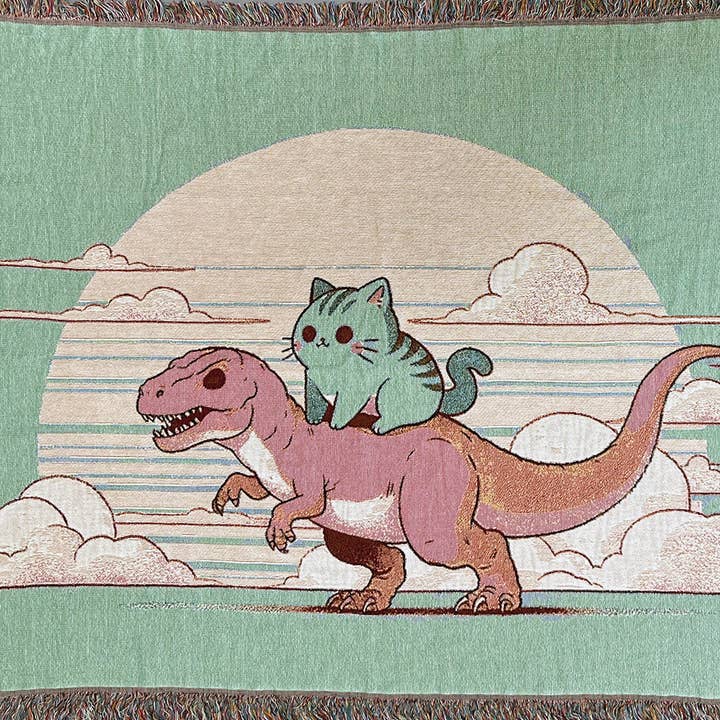 Dino Cat Blanket for wholesale by Strike Gently