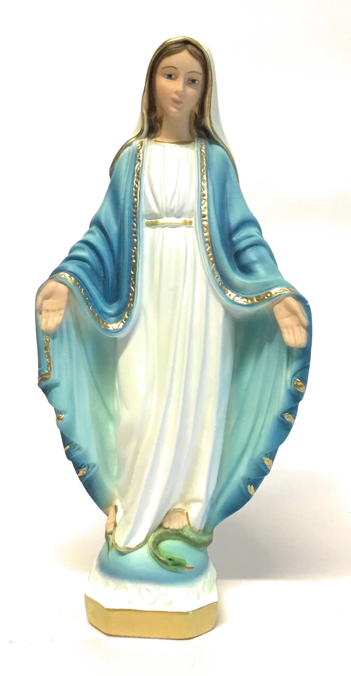Costa Articoli Religiosi – Engroshandel Pyntefigur – Mirakuløs Madonna-statue i fosforescerende gips, 33 cm0