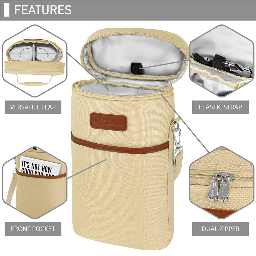 OPUX – Großhandel Weintasche – Weintragetasche für 2 Flaschen50