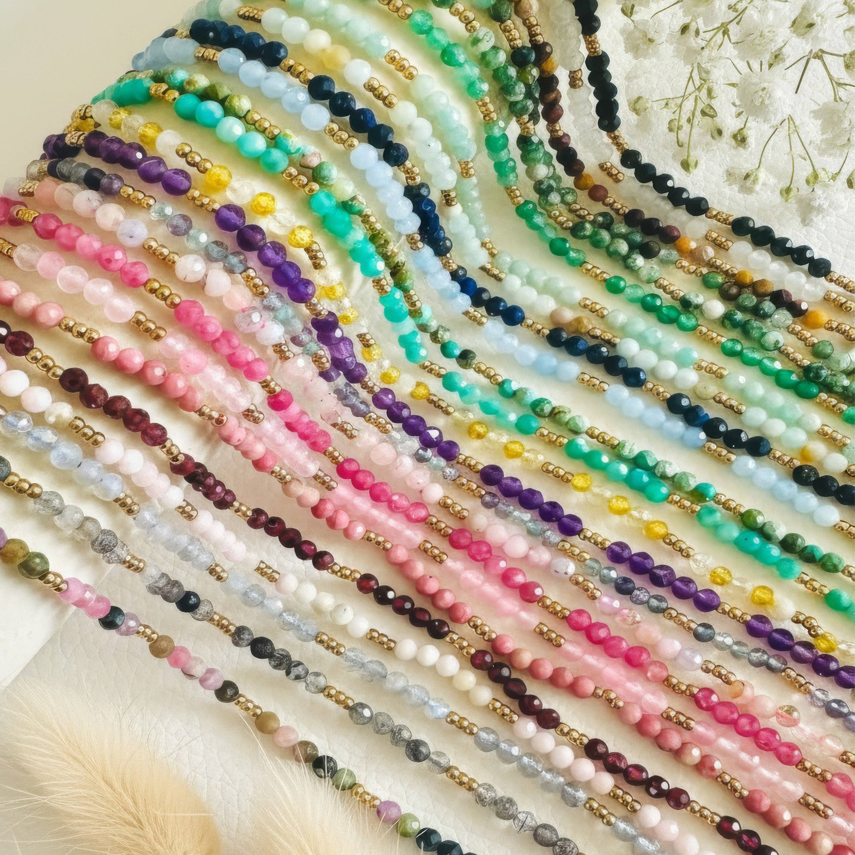 Soul Charms - Wholesale Choker/Collar - Birthstone Gemstone Choker Necklace, Waterproof 18K Gold0