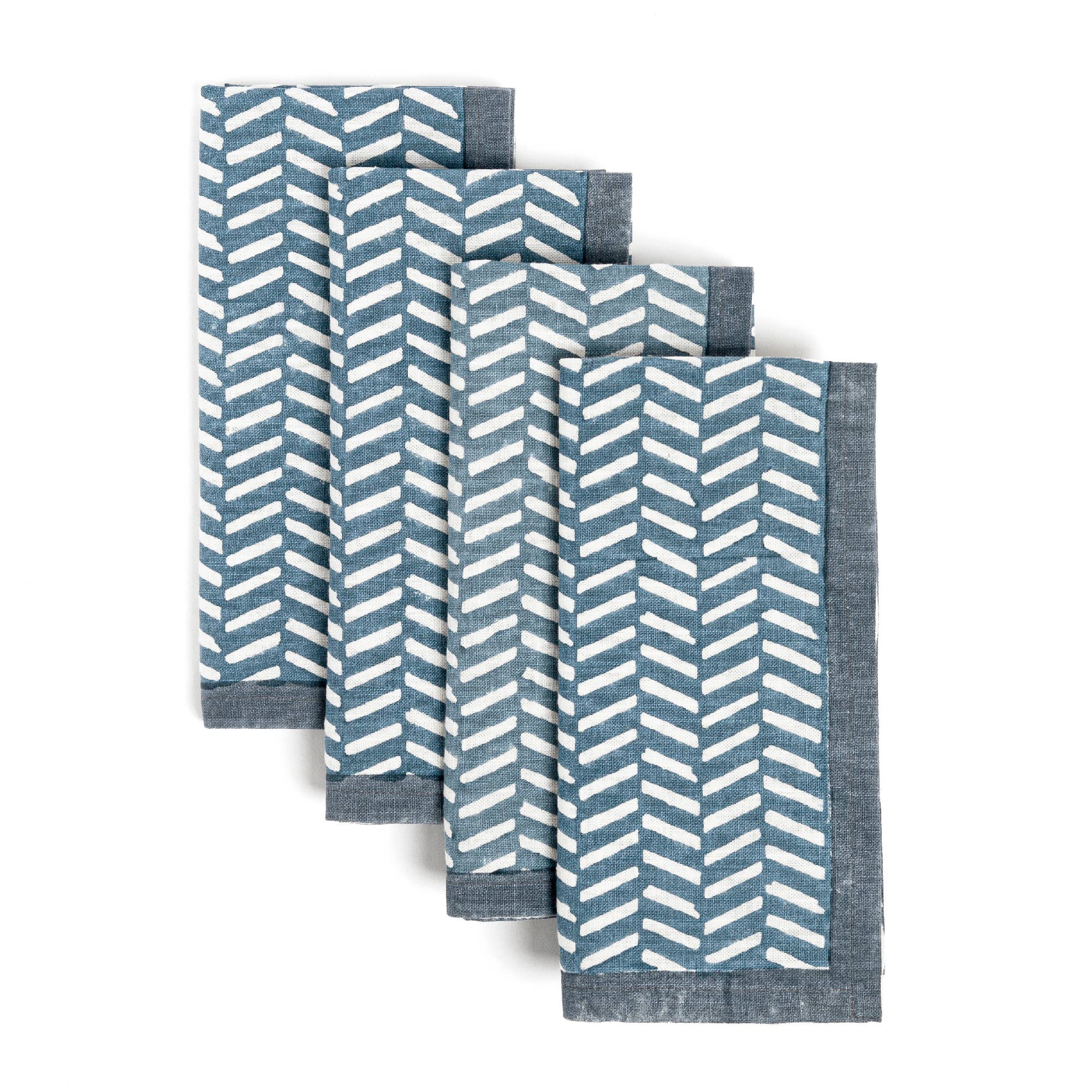 over&back - Wholesale Dinner & Cloth Napkin - Artisan Hand-Blocked Cloth Napkins – 100% Cotton – Set of 4 50