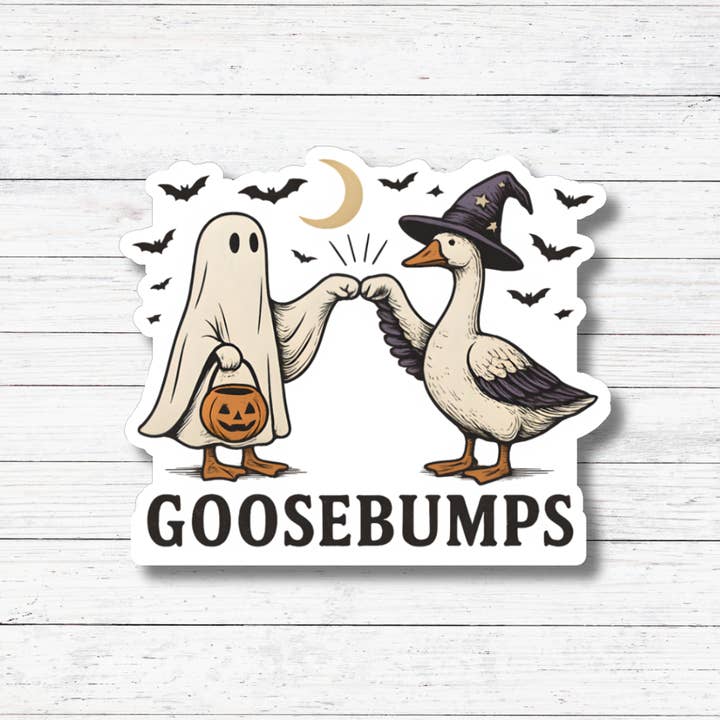 Oily Graphic Creations - Wholesale Sticker - Ghost Goosebumps- Retro Halloween Sticker/Magnet0