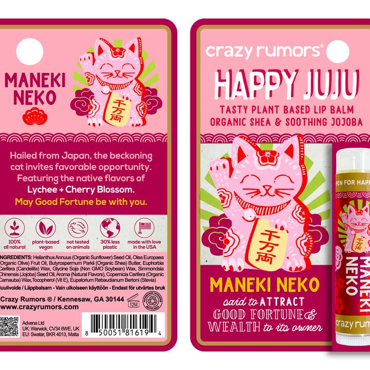 Crazy Rumors UK – wholesale Lip Balm – Maneki Neko Lip Balm2