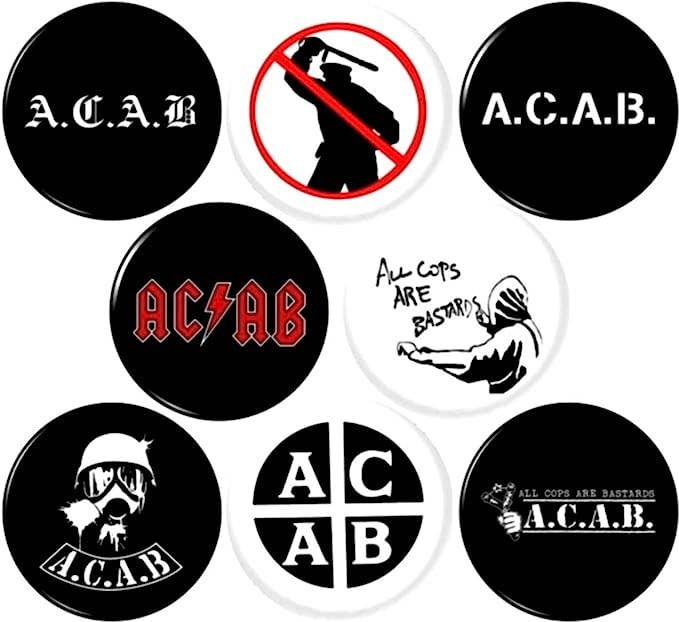 Pinbax Express - Vente Épinglettes/boutons - ACAB x 8 pouces, épingles, boutons, badges, protestation, activisme, antifa0