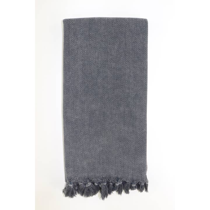 Black Premium Stone Washed Turkish Towel Peshtemal Fouta for wholesale on Faire1