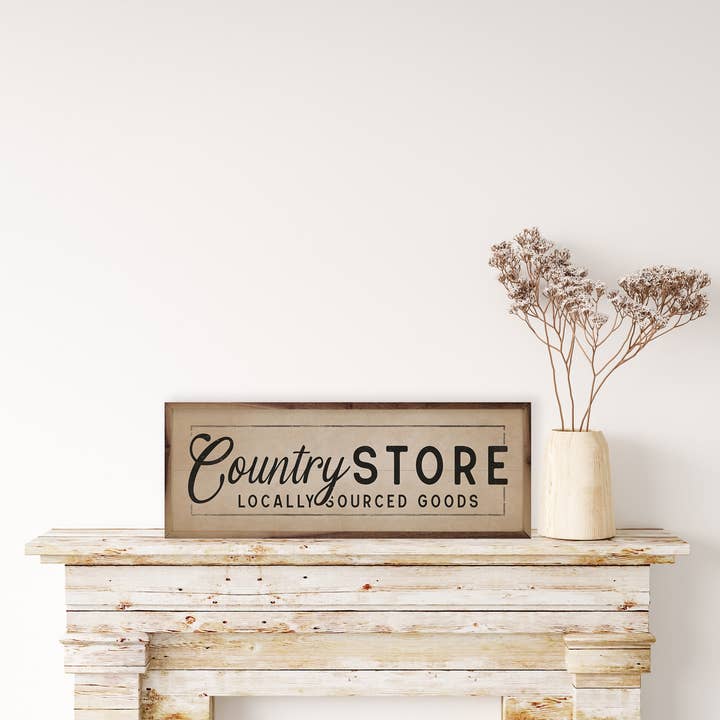 Kendrick Home - Wholesale Sign - Country Store Locally Sourced Goods Border White1