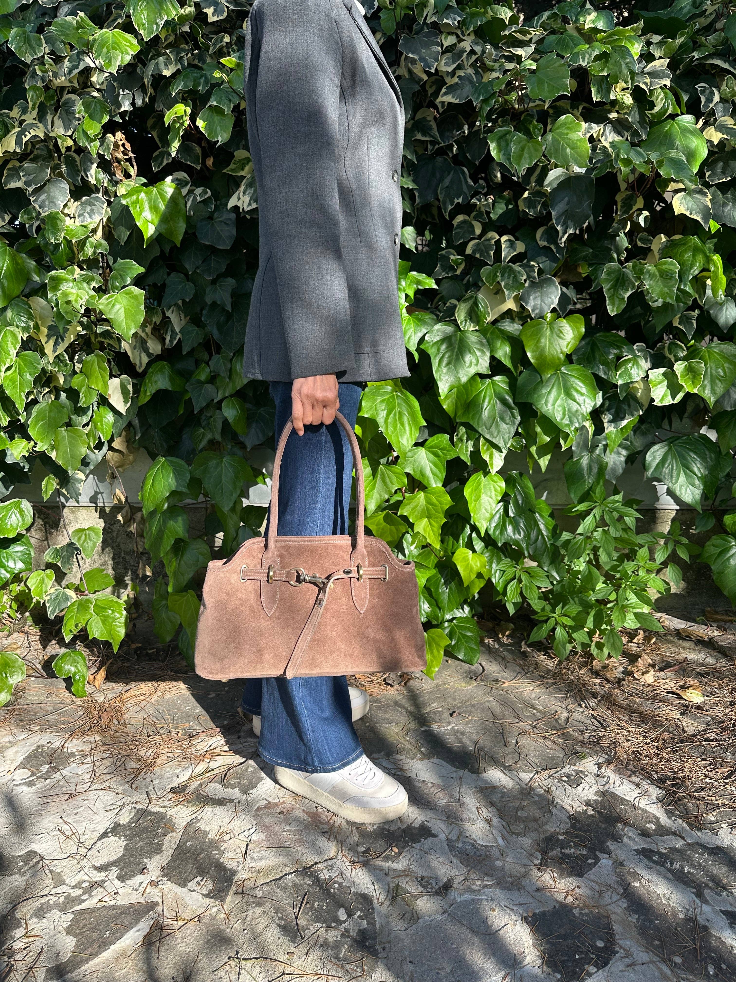 Zhade – Bolsa de ombro – Mulher por atacado – GRACE - bolsa de ombro em camurça genuína16