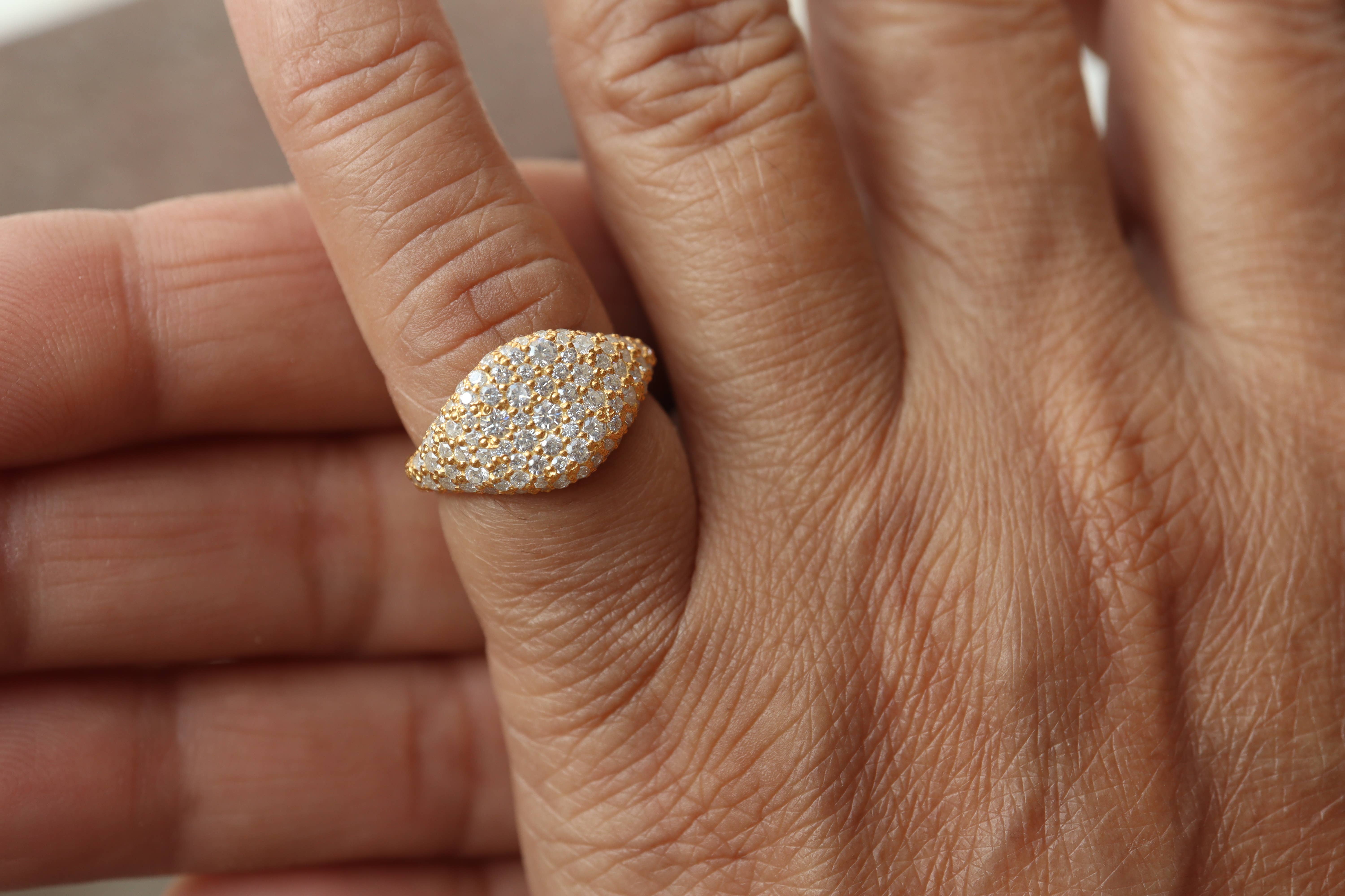 GEMPARA - Wholesale Multi-Stone Ring - 18K Gold Vermeil 925 Silver Pinky Pavé Moissanite Ring 5