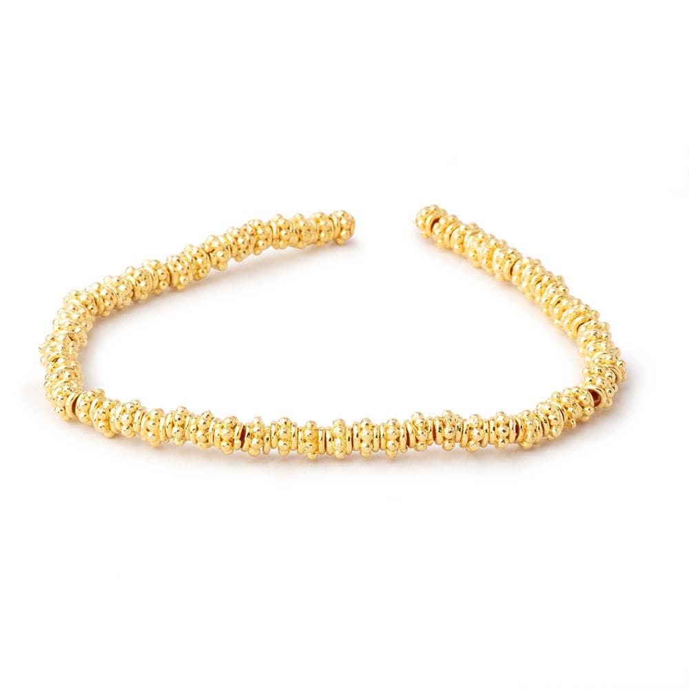 Beads of Cambay - Wholesale Beads - 5mm 22kt Gold Plated Copper Spacer Beads 8 inch 60 pieces1