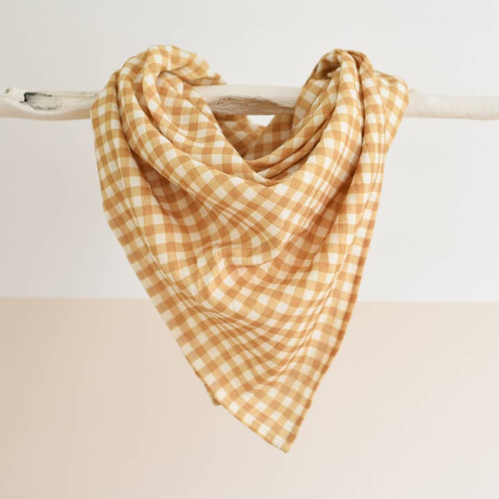 Lange Vichy Ocre - coton français et biologique pour la vente par Baubels