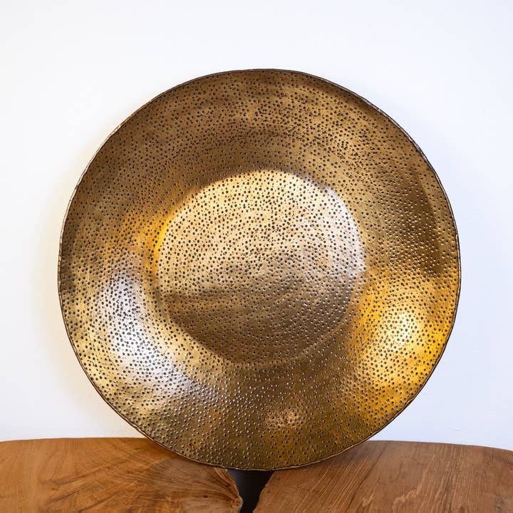 MontereyBay handgehämmerte antike Goldschale 18" Durchmesser für den Großhandel von Artisanal