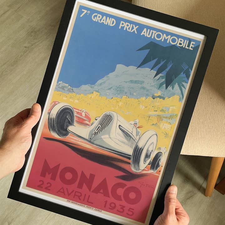 The Curious Desk - Wholesale Poster - Monaco Grand Prix Automobile Race Poster 1935 Travel Poster1