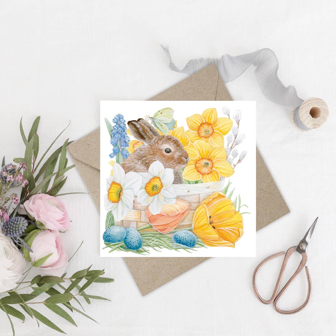 Rosenheart - Wholesale Easter Card - Easter Card Bunny in Basket2