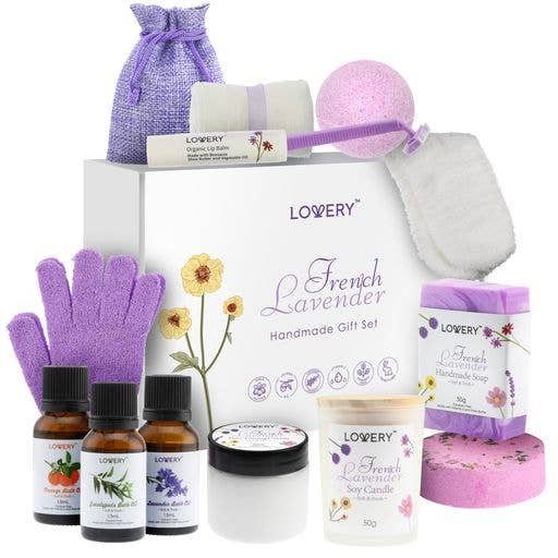 Bath Body Gift Set, 18pc French Lavender Relaxation Spa Kit for wholesale by Lovery