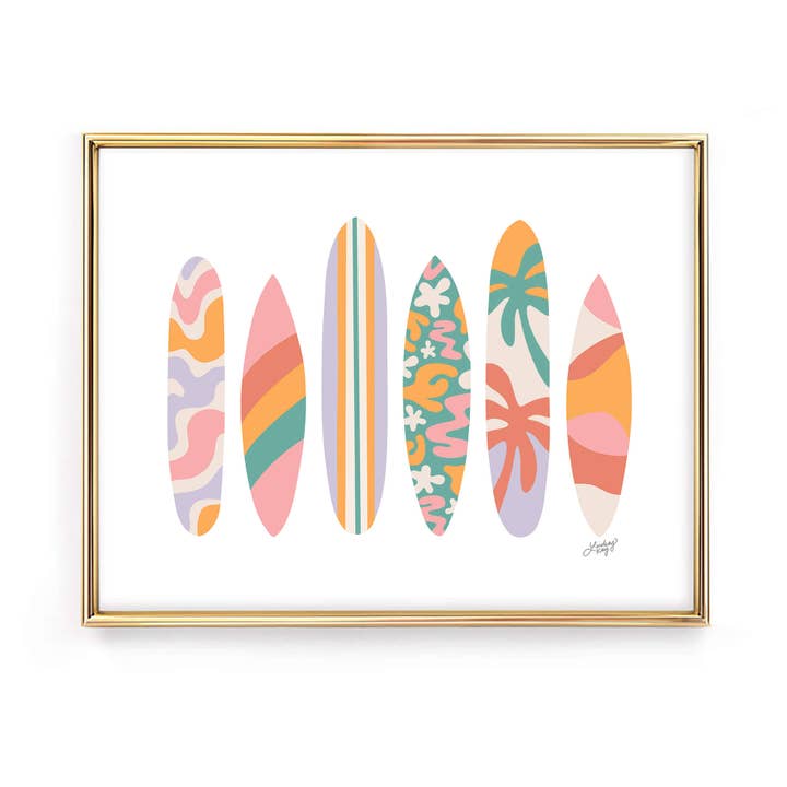 Lindsey Kay Collective - Wholesale Art Print - Surf Boards Illustration - Art Print