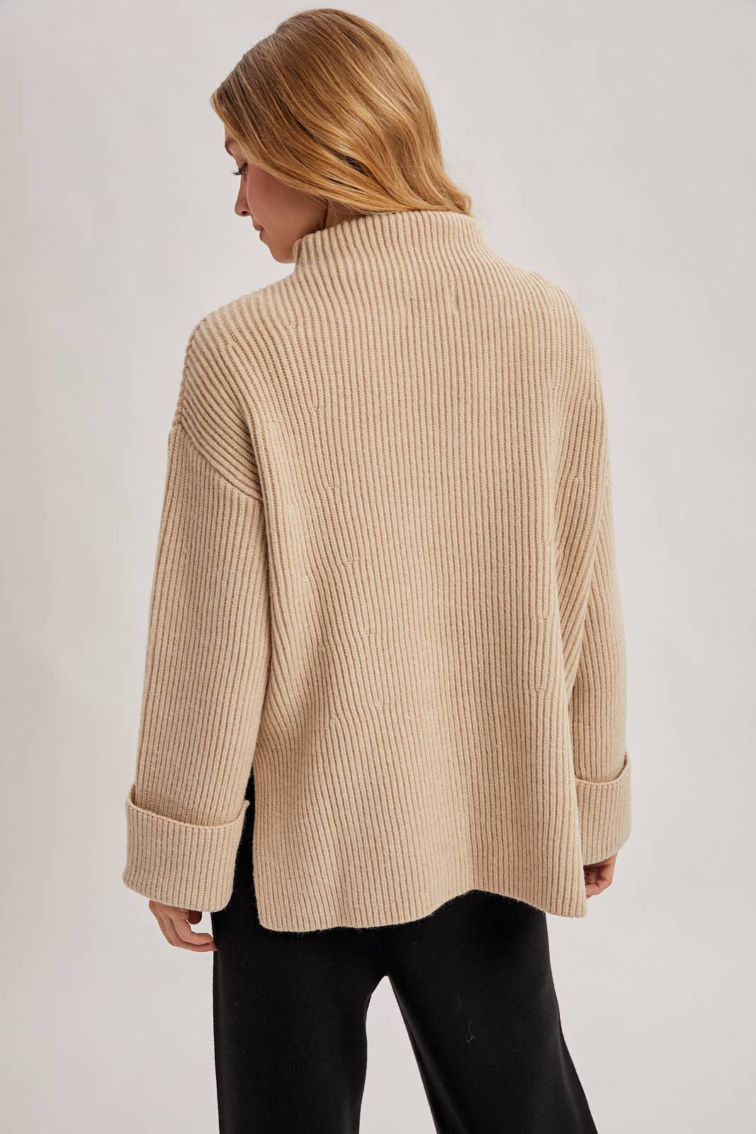 Bluivy - Wholesale Knit Sweater - Women's - FUNNEL NECK OVERSIZED PULLOVER4