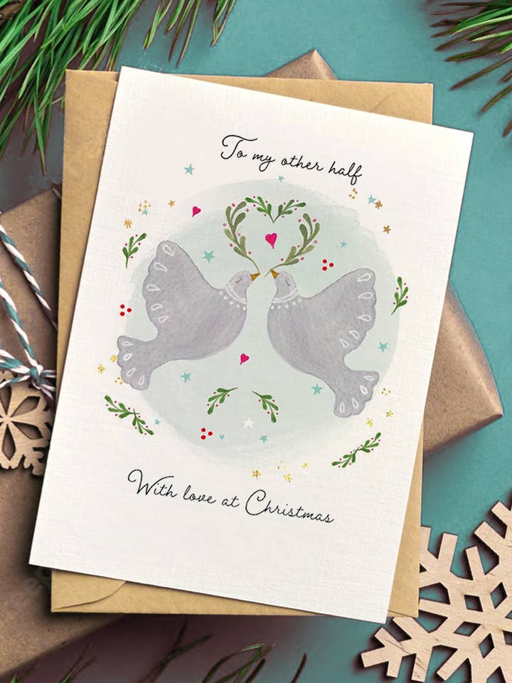 CARTE DE NOËL DE LUXE EN ALUMINIUM POUR VOTRE MOITIÉ pour la vente par Emma Bryan Design