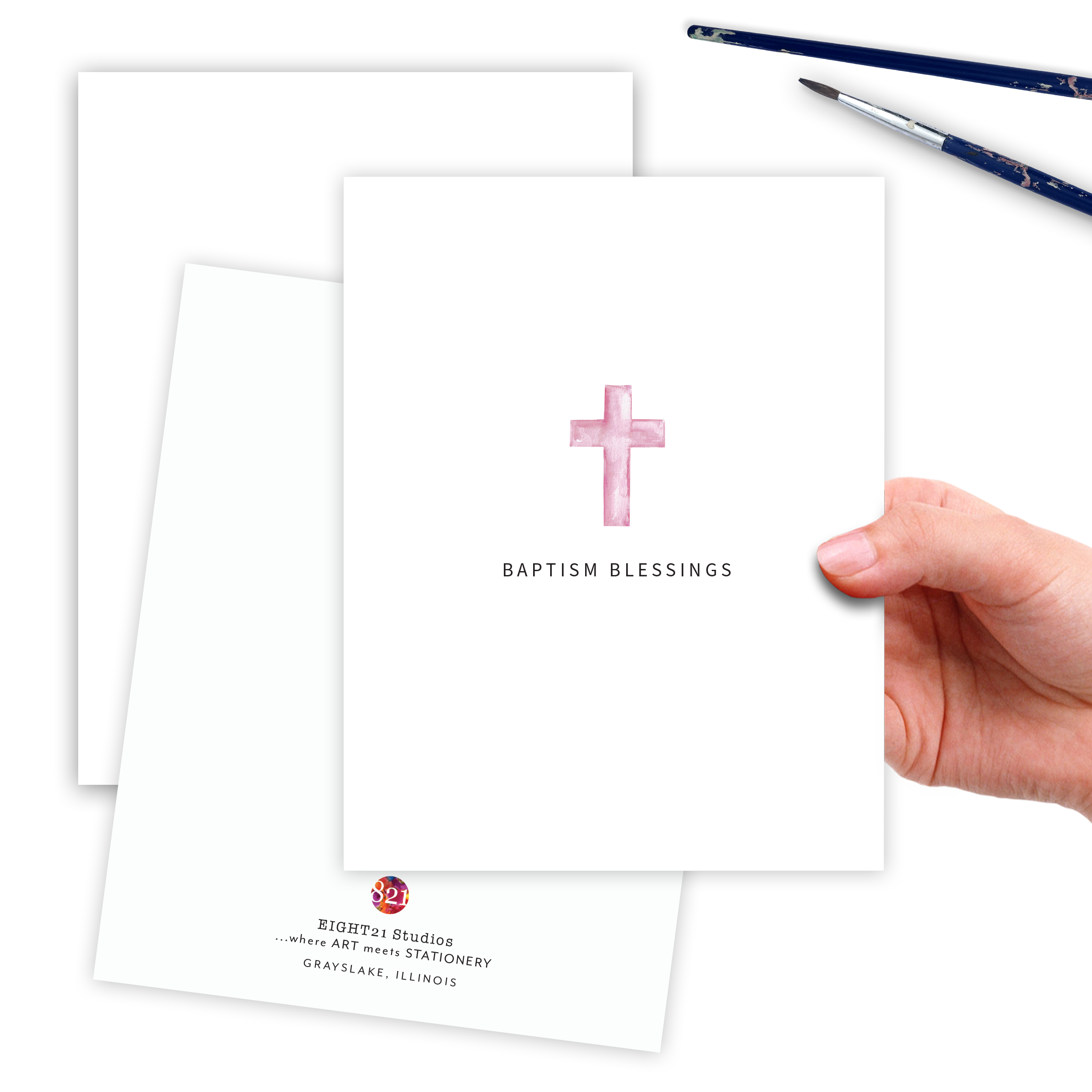 Eight21 Studios + Unique Greeting Cards, Art and Stationery - Wholesale Religious Card - Baptism Congratulations, Girl Baby Dedication Greeting Card4