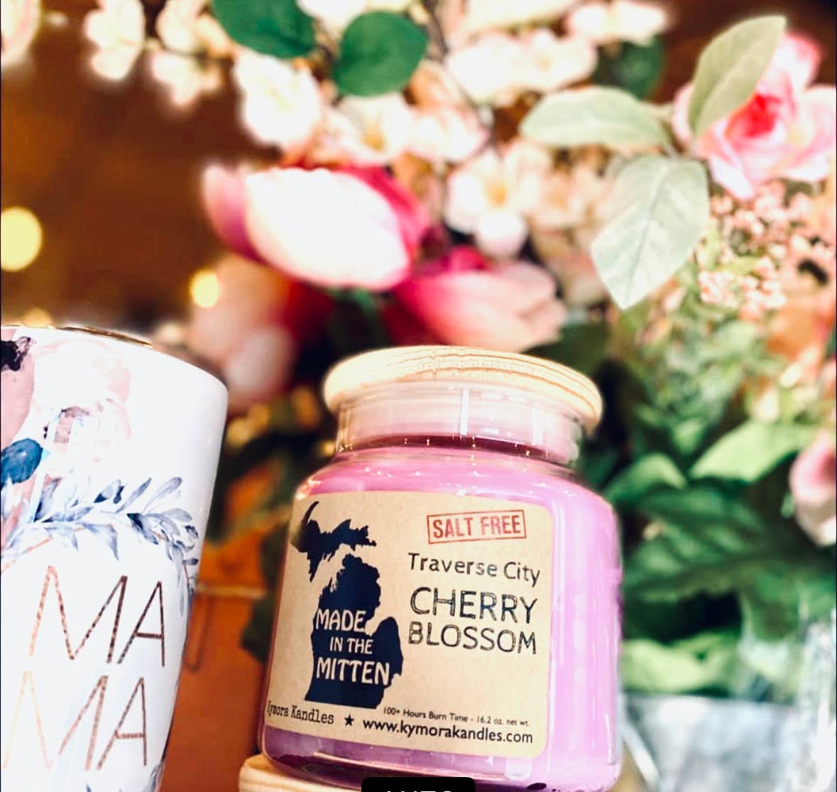 Kymora Kandles - Wholesale Jar/Filled Candle - Large Kylie Jar Candle - Traverse City Cherry Blossom