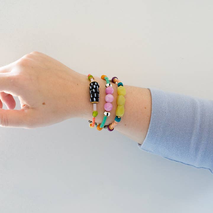 Jill Makes - Wholesale Beaded Bracelet - Zinnia - Colorful Beaded Stacking Bracelets