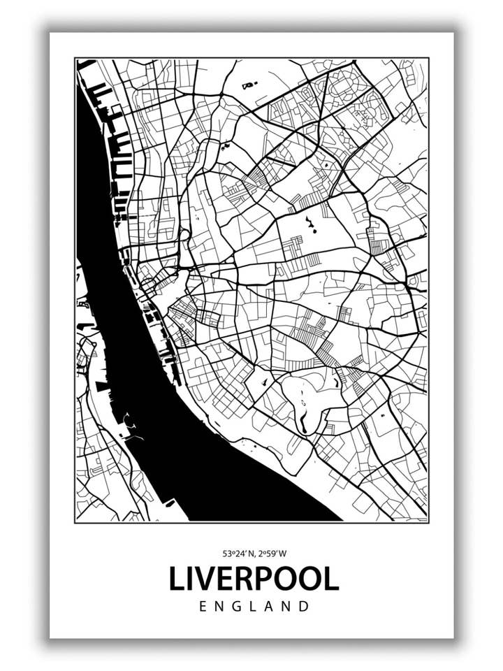 Map of Liverpool for wholesale by Stanley Print House